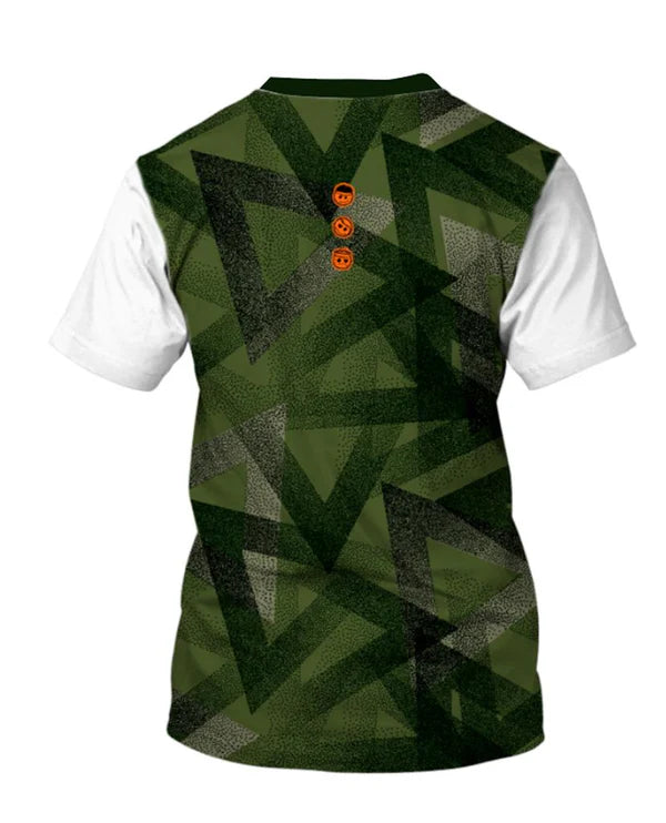 3 Lucky Aces UNISEX Grafiti Militar Green T-Shirt